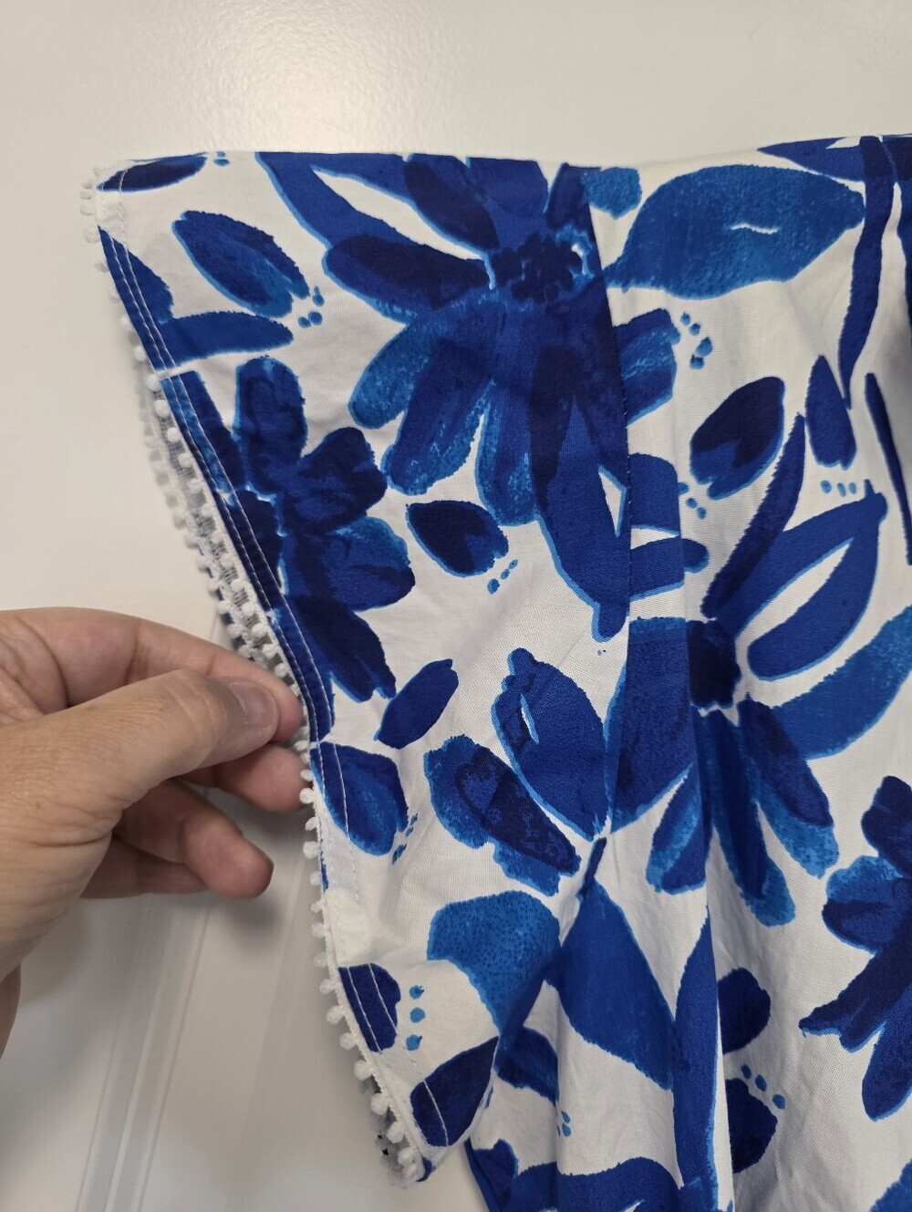 Womens Mini Floral Blue Shirt Dress Size 2X Fit An Flare Tropical Homecoming - Picture 7 of 10